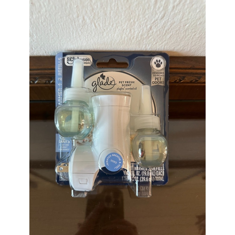 Glade Plugins Refills Air Freshener Starter Kit, Pet Fresh Scent Scented Refills